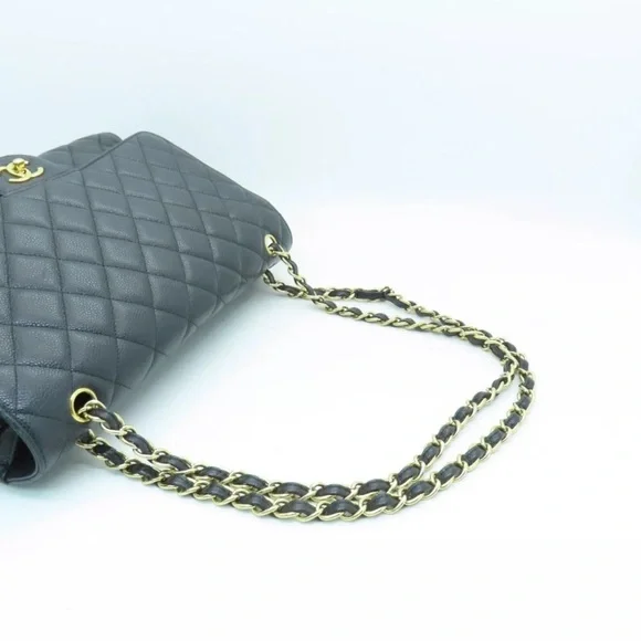💎✨ BEAUTIFUL ✨💎 XL CHANEL CAVIAR SINGLE FLAP GOLD HARDWARE JUMBO - Picture 5 of 16
